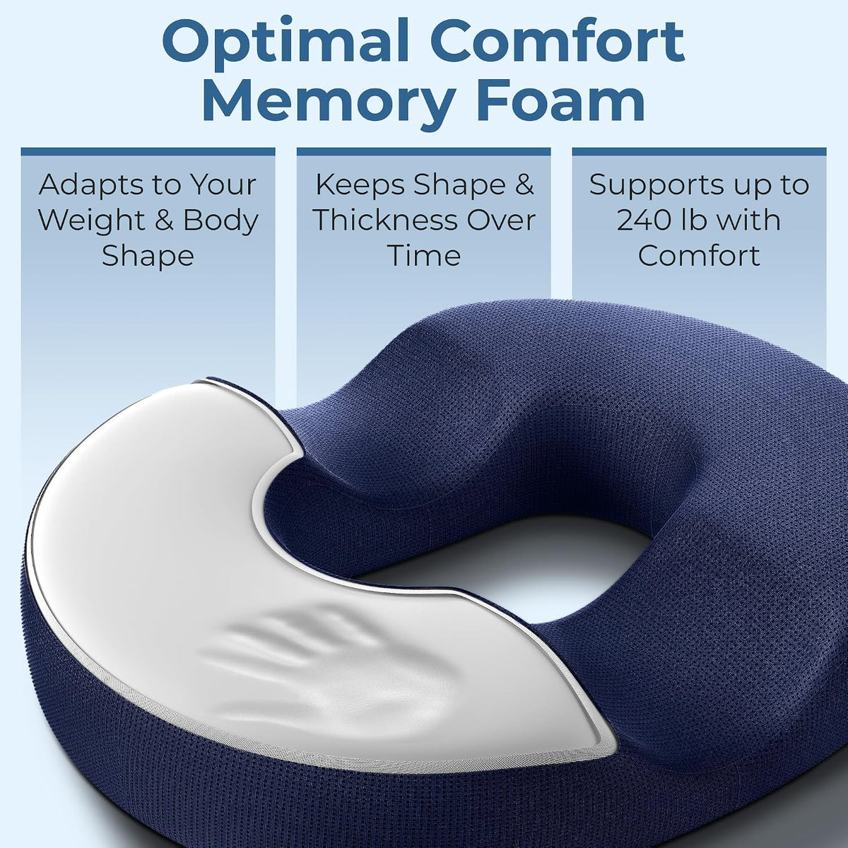 Large memory foam throw pillows in Blue, alternate view 5