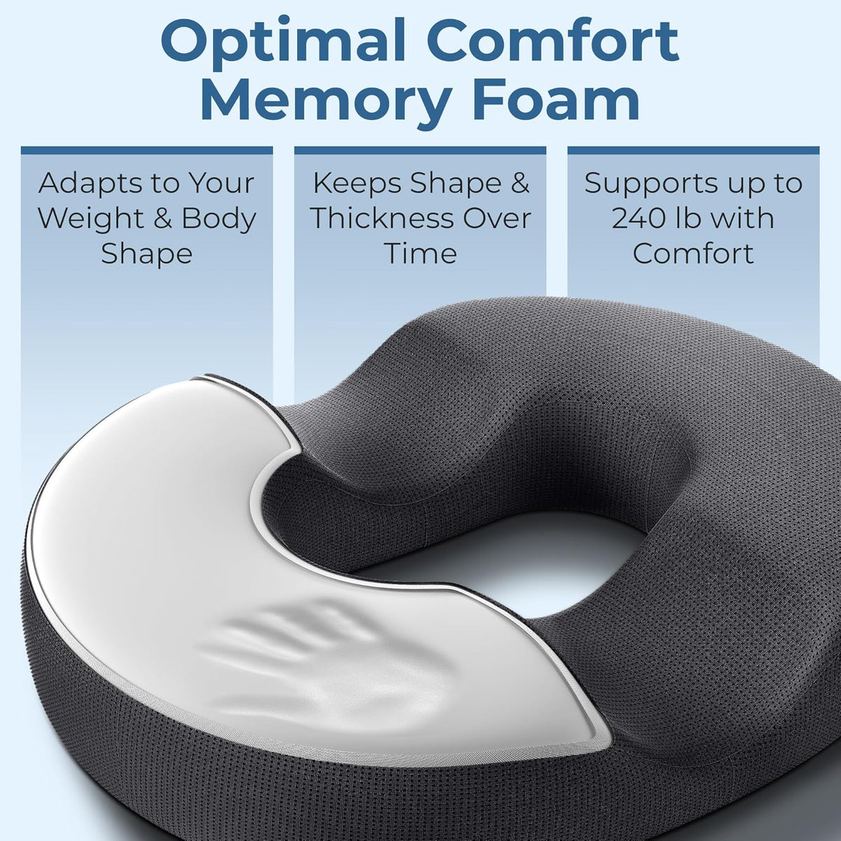 Large memory foam throw pillows in Dark Gray, alternate view 5
