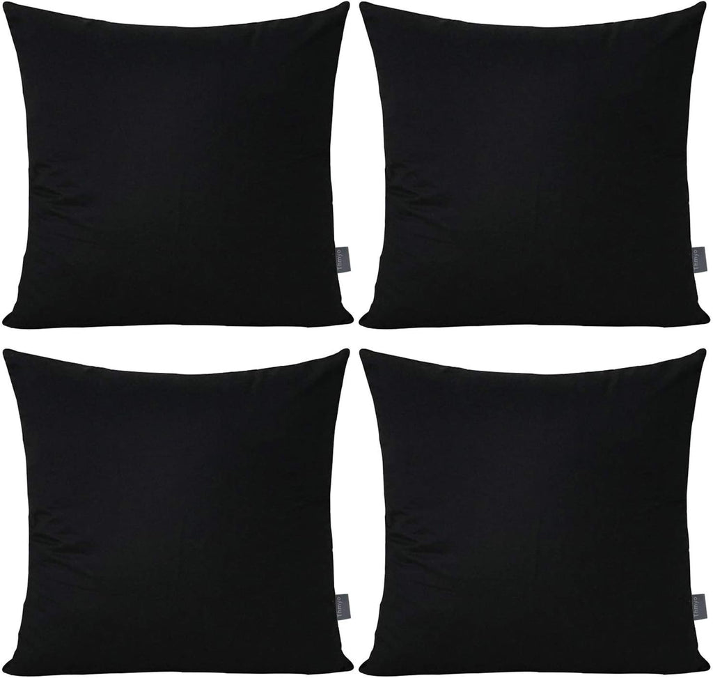 Thmyo 4-Pack 100% Cotton Comfortable Solid Decorative Throw Pillow Case Square Cushion Cover Pillowcase Sublimation Blank Pillow Covers DIY…