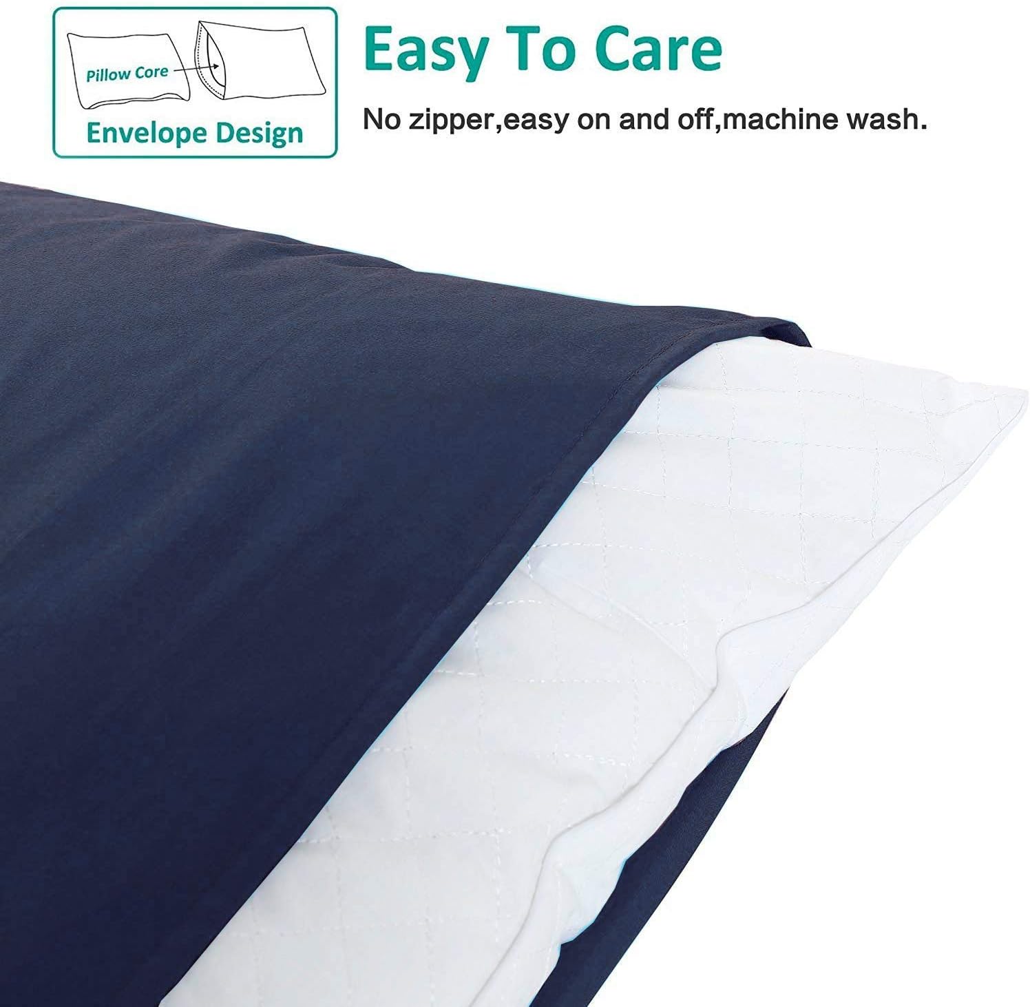 Ntbay Queen Pillowcase Set - 4 Pack Brushed Microfiber 20x30 Pillowcases - Soft, Wrinkle-Free, Fade-Resistant, Stain-Resistant, Navy Blue P…