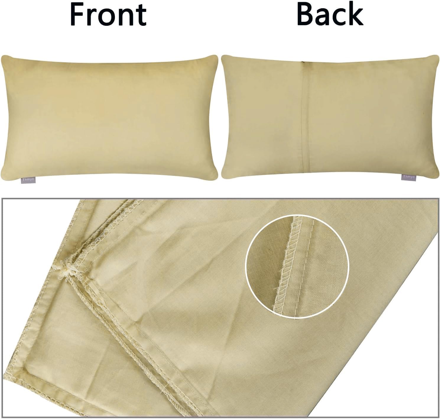 Thmyo 4-Pack 100% Cotton Lumbar Comfortable Solid Decorative Throw Pillow Case Rectangle Cushion Cover Pillowcase Sublimation Blank Pillow…