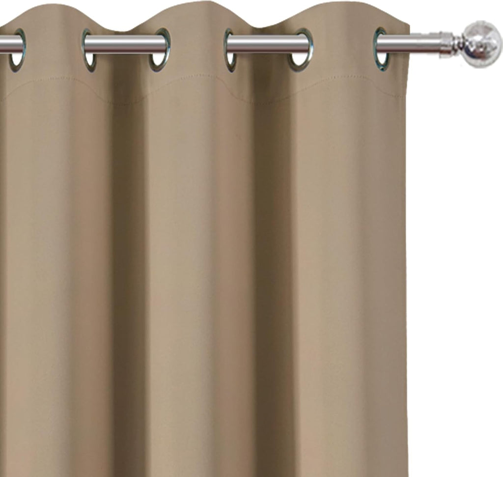 Lemomo Blackout Curtains 42 x 63 inch/Natural Curtains Set of 2 Panels/Thermal Insulated Room Darkening Bedroom Curtains 63 inch silver