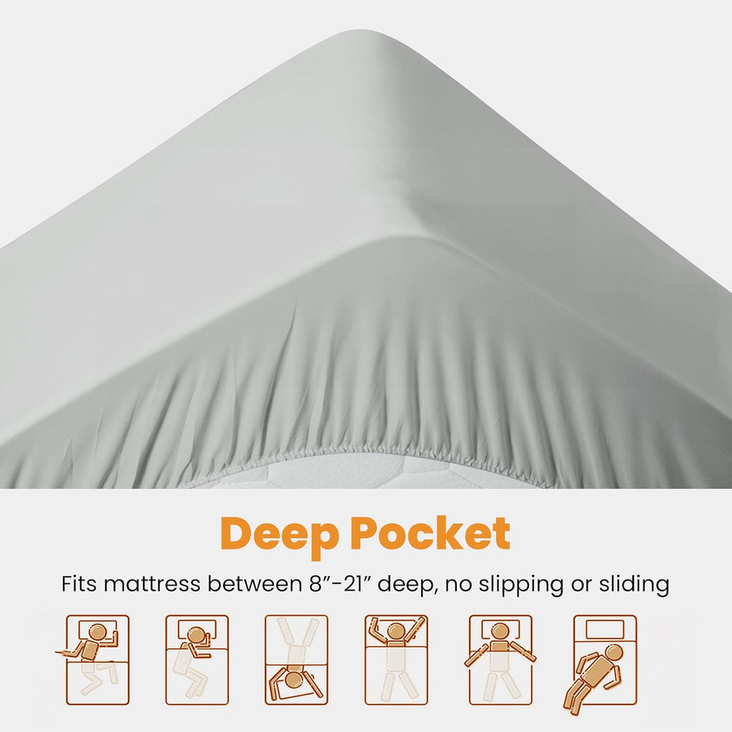 Matbeby Queen Size Mattress Pad - Cooling Breathable Mattress Topper, Quilted Fitted Mattress Protector, Pillow Top Mattress Cover with 8-2…