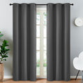Yakamok Thermal Insulated Solid Grommet Light Blocking Blackout Curtains for Living Room, Room Darkening Blackout Drapes for Bedroom(Dark…