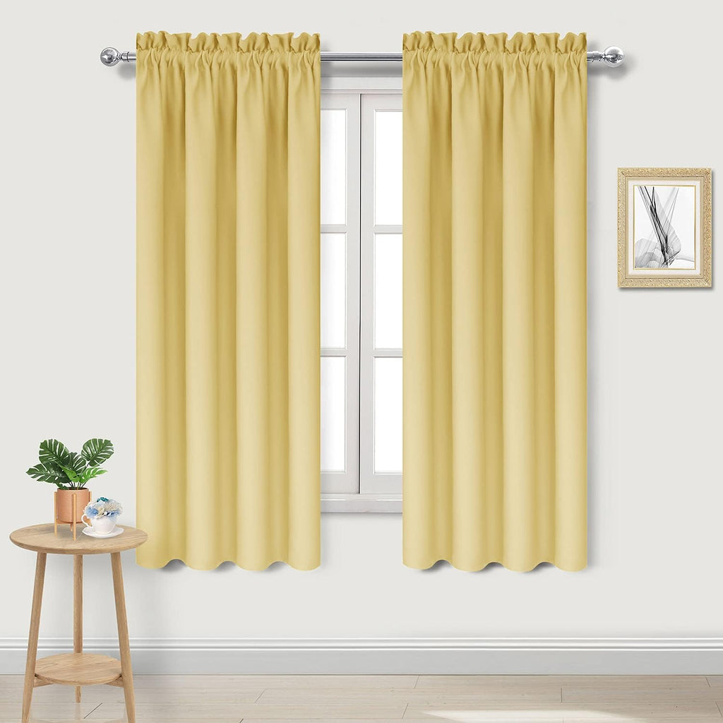 Dwcn Blackout Curtains for Bedroom – Rod Pocket Thermal Insulated Noise Reducing Noise Reducing Drapes for Living Room, W 42 x L 63 Inch, 2…