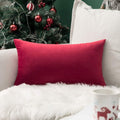 MIULEE Velvet Pillow Cover Christmas Decorative Lumbar Rectangle Pillowcase Soft Solid Cushion Case Home Decor for Couch Sofa Bedroom Car…