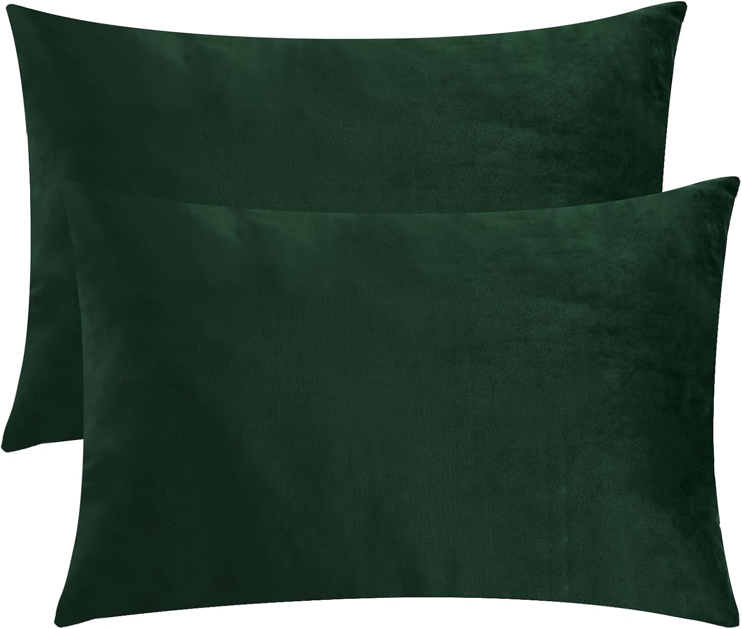StangH Christmas Pillowcase for Decor, Velvet Pillow Covers with Zipper Closure, Soft Cozy Feeling for Sleeping, Queen Size (Dark Green, 20…