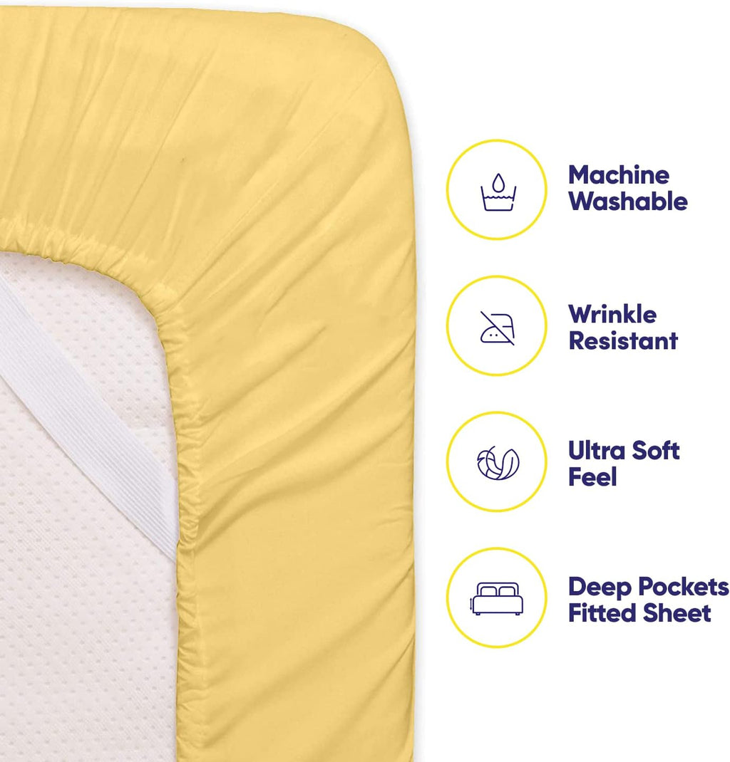 Queen Sheets Yellow - 6 Piece 1500 Supreme Collection Fine Brushed Microfiber Deep Pocket Queen Sheet Set Bedding - 2 Extra Pillow Cases…