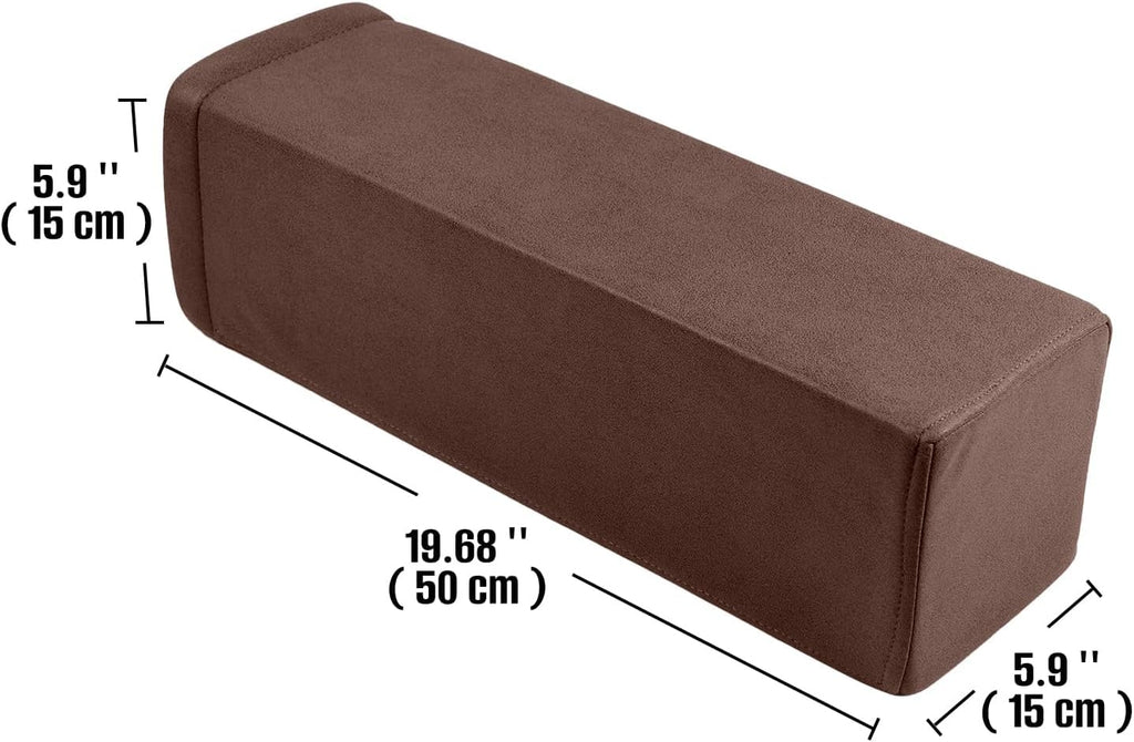 MMuteTouch 2 Pack Couch Arm Rest Pillow, 6''x6''x20'' Faux Leather Waterproof Cover, High Density Foam Armrest Cushion, Removable & Washabl…
