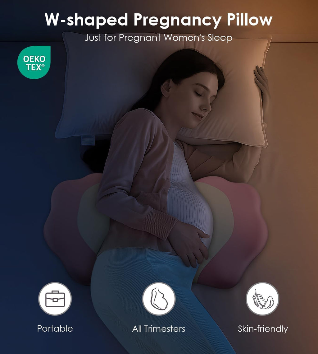 Donama Memory Foam Maternity Pillow for Sleeping, Pregnancy Pillows Support for Back Belly HIPS, Adjustable Travel Wedge Pillow for Pregnan…