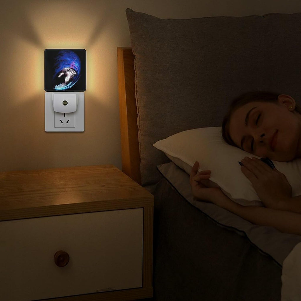 YKJAHSD Space Astronaut Night Light, Plug into Wall Decor Nightlights for Bedroom, Bathroom, Hallway, Kitchen, with Dusk to Dawn Lig…