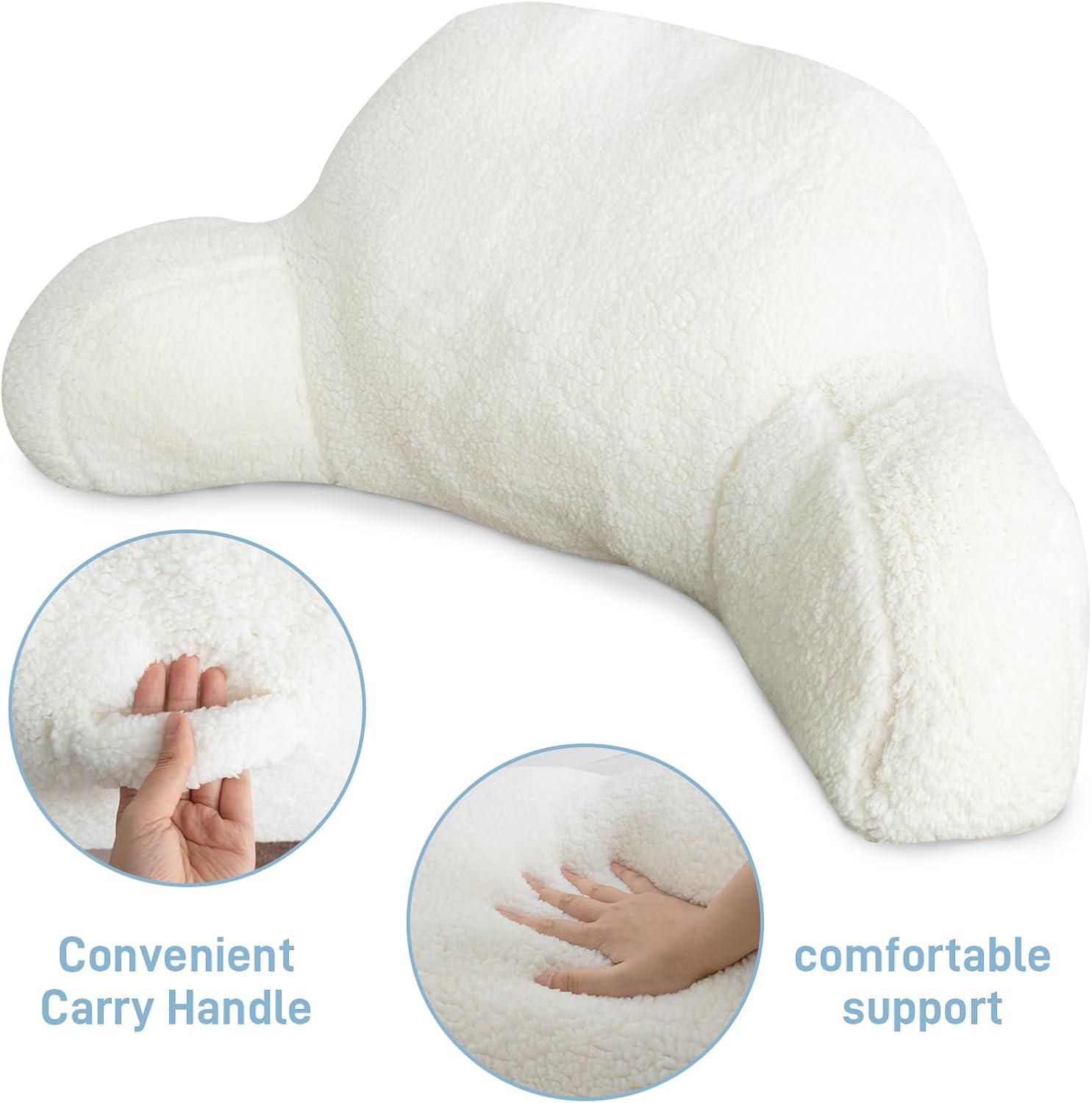 DMS PROTECTOR Reading Pillow for Kids/Teens/Adults, Bed Rest Wedge Backrest Pillows for Sitting in Bed with Arms Back Support for Wa…