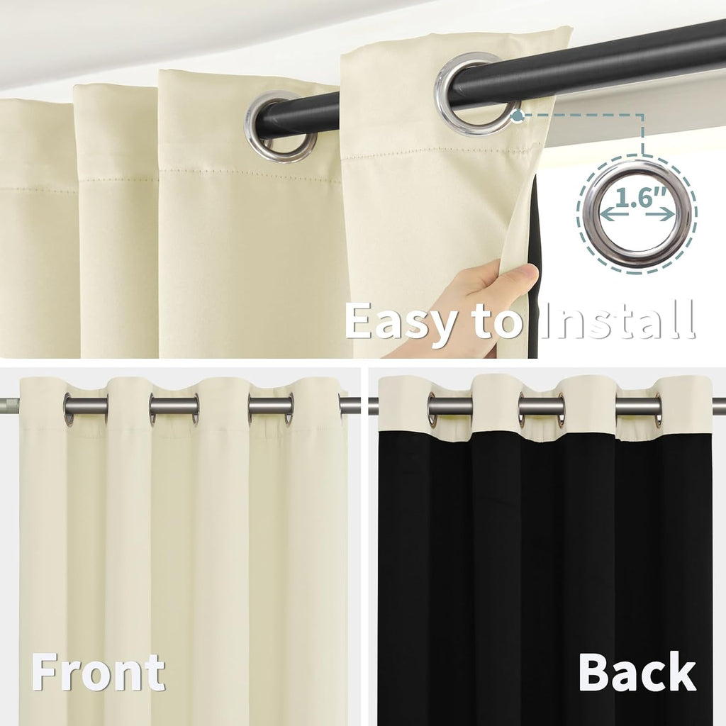 BGment Thermal Insulated 100% Blackout Curtains 84 Inch Length 2 Panels, Total Light Blocking Curtains for Bedroom, Grommet Window Drapes w…
