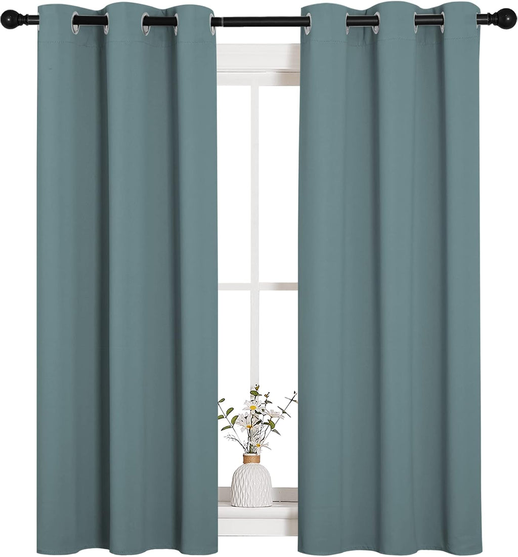 NICETOWN Modern Blackout Curtains Noise Reducing, Thermal Insulated and Privacy Room Darkening Drape Panels for Boy's Guest Room Door…