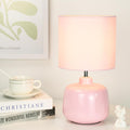 Oslo Small Ceramic Table Lamp for Living Room and Bedroom, Modern Kids Night Table Lamp, Φ7.09×H13.39IN, Bulb Excluded, Light Pink