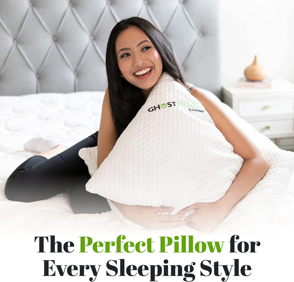 GhostBed Shredded Memory Foam Pillow with Adjustable Gel and Cooling Breathable Cover - Queen Size Shredded Pillows CertiPUR-US Certified…