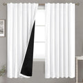 BGment Pure White 100% Blackout Curtains with Black Liner, Rod Pocket and Back Tab Double Layer Full Room Darkening Window Thermal…