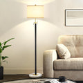 Qingmiao Floor Lamp for Living Room Adjustable Tall Standing Lamp, 3-Way Dimmable Floor Lamp for Bedroom Office, Black Gold Lamp with…