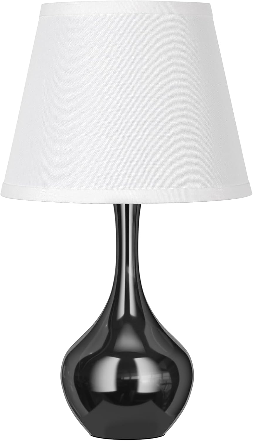 Seealle Touch Table Lamp for Bedroom, 3-Way Dimmable Small Bedside Lamps for Night Stands with Wires, Gloss Black Desk Lamp for Kids…