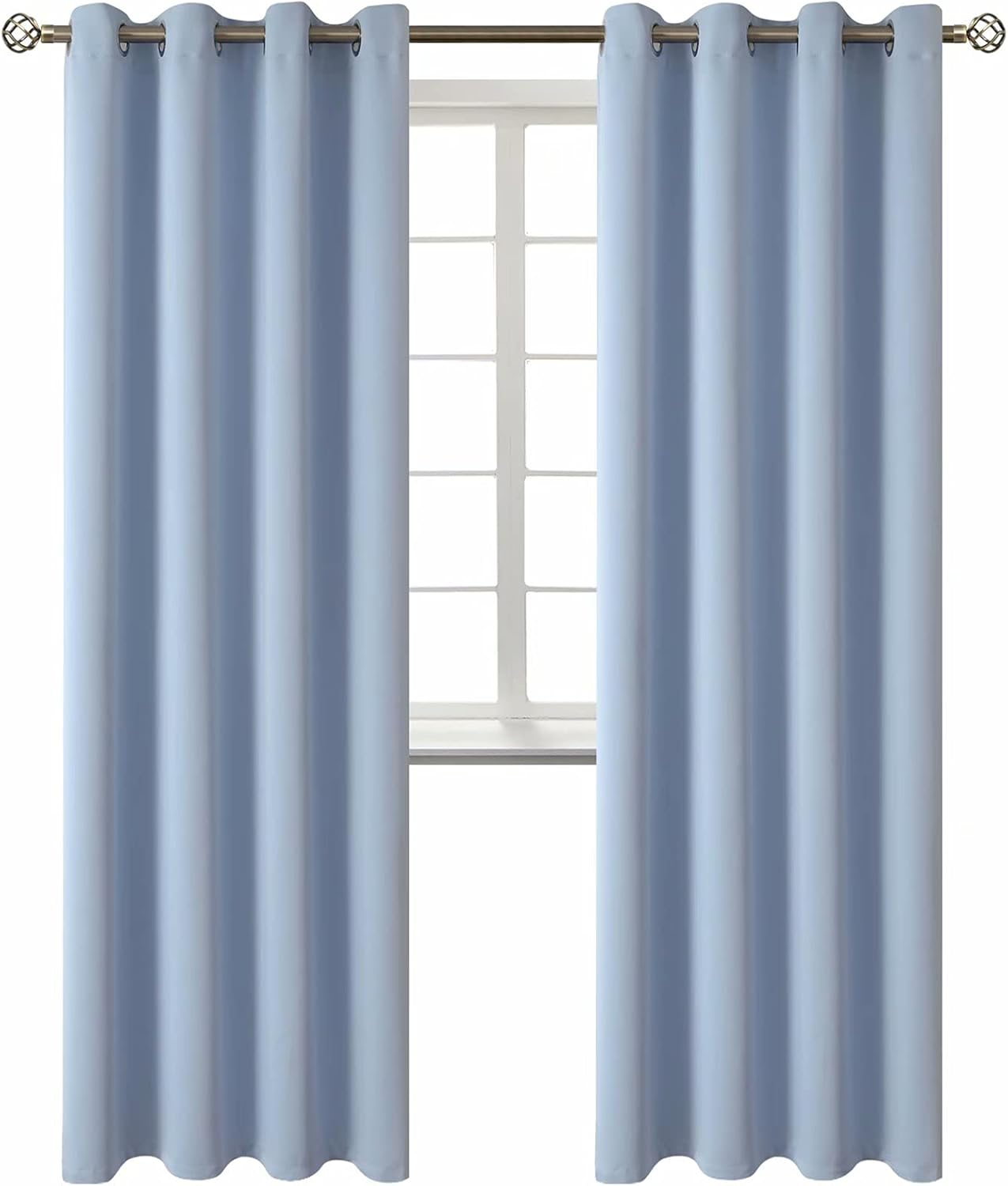BGment Blackout Curtains for Living Room - Grommet Thermal Insulated Room Darkening Curtains for Bedroom, 2 Panels of 52 x 84 Inch, Spa Blu…