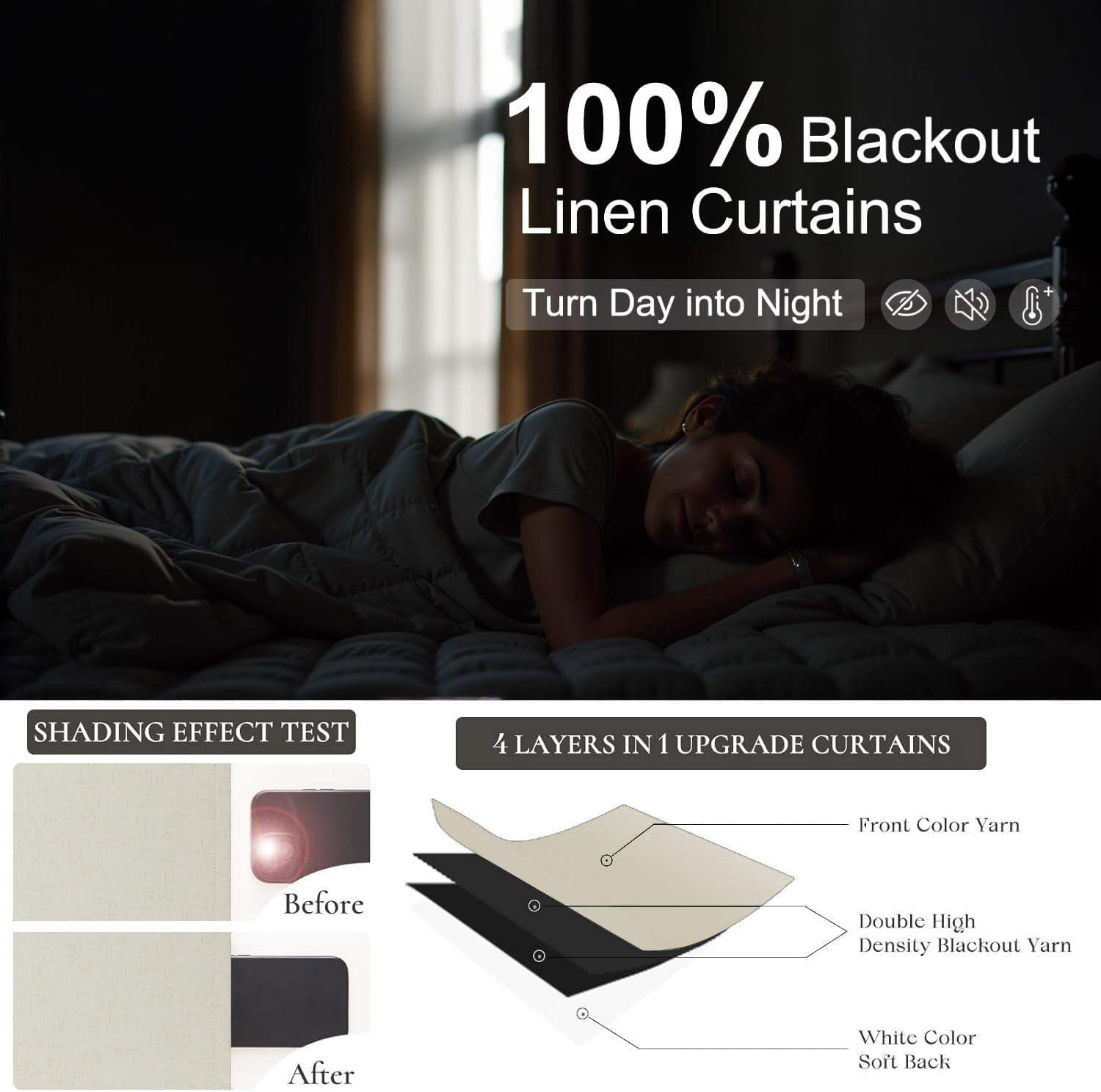 Dancurton 95 Inch Curtains 2 Panels Set UV/Heat Blocking for Summer Modern Farmhouse Beige Curtains for Living Room Darkening Curtain for S…