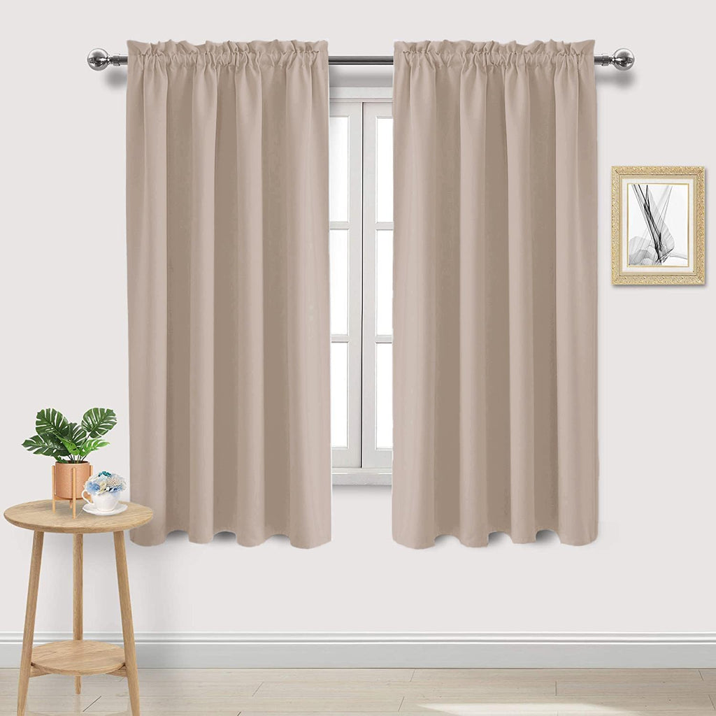 DWCN Blackout Curtains Thermal Insulated, Energy Saving & Noise Reducing Bedroom and Living Room Curtains, Camel, W 52x L 63 Inch, Set of…