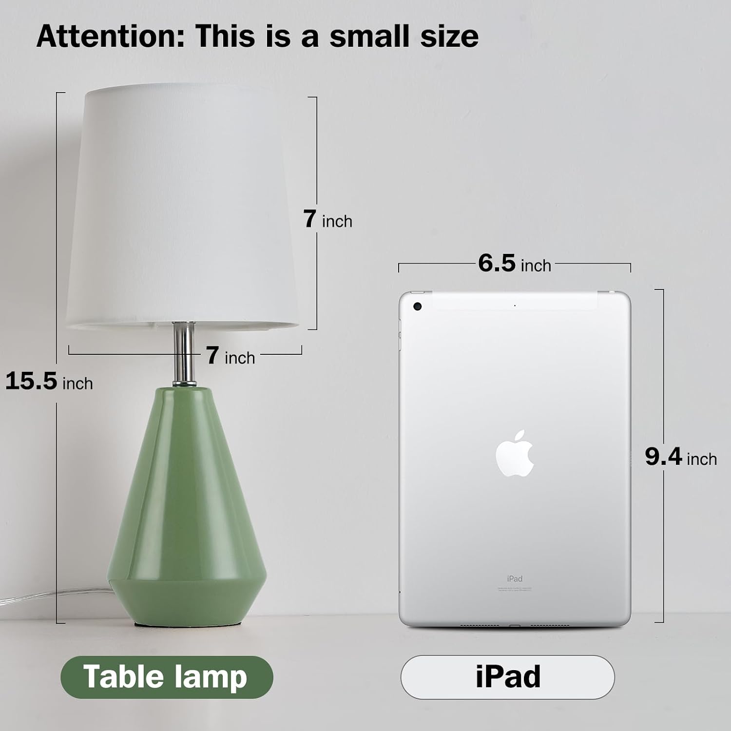 Small Bedside Table Lamp for Bedroom-Reading Desk Lamp Set of 2, with 3 Color Temperatures,15.5" Nightstand Ceramic Lamp with Fabric Shade…