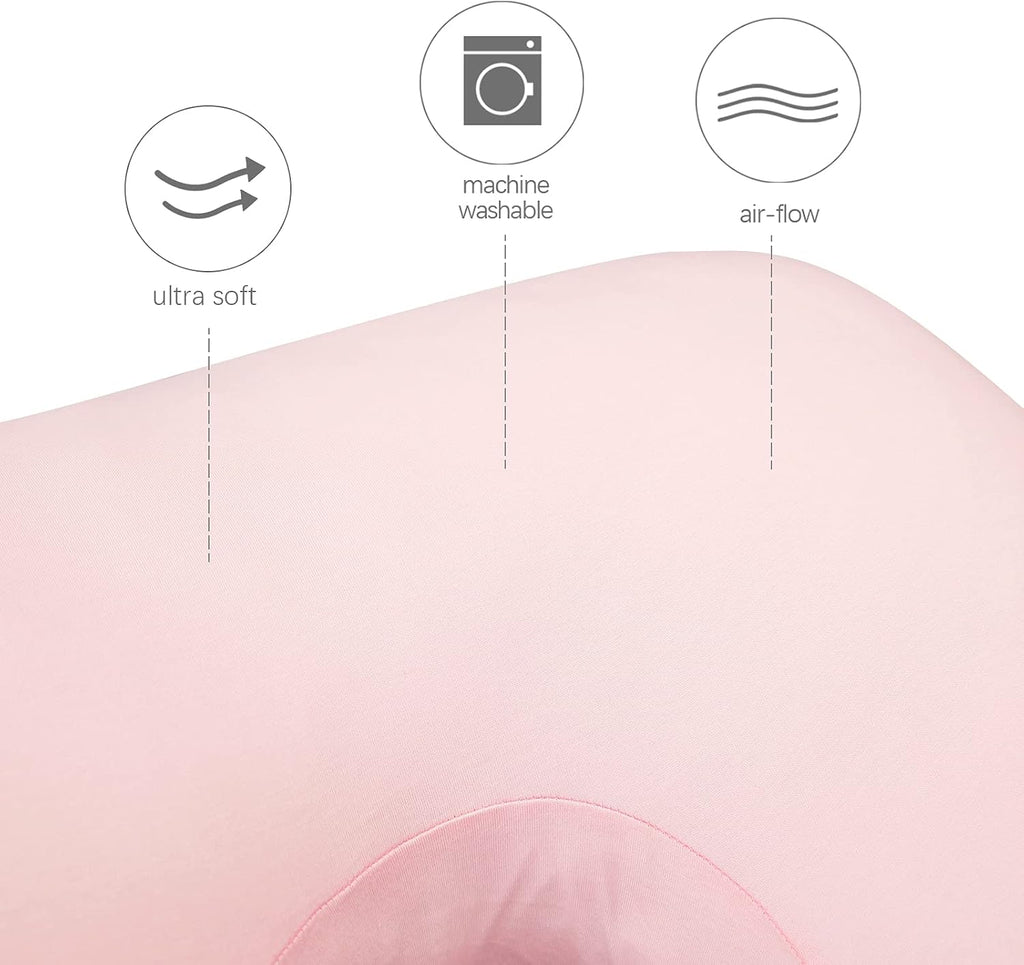 Pregnancy Pillow Cover U-Shaped 100% Cotton (ONLY Pillowcase), Super Soft Replacement Cover for Maternity Pillow, Full Body Pregnancy…