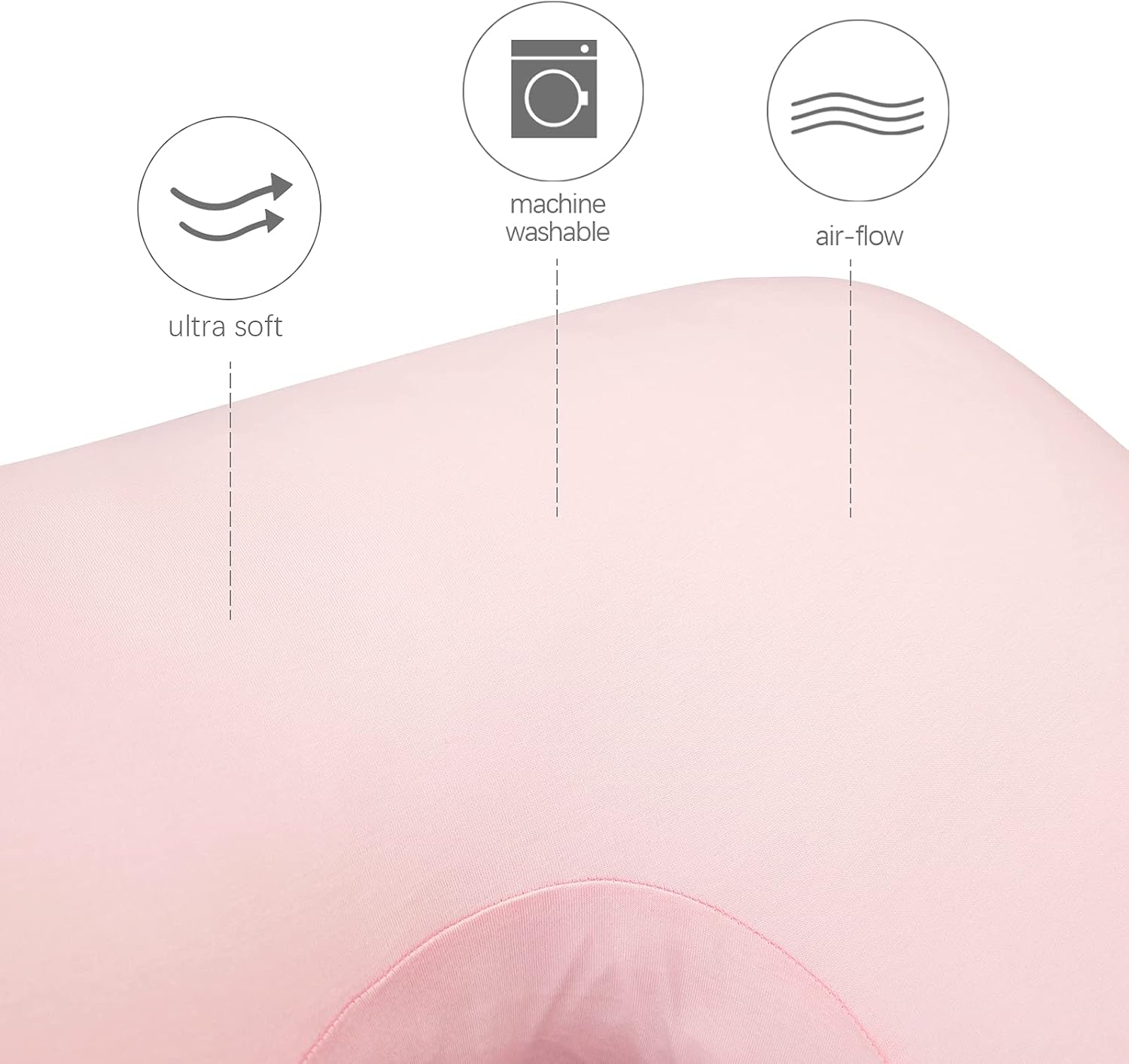 Pregnancy Pillow Cover U-Shaped 100% Cotton (ONLY Pillowcase), Super Soft Replacement Cover for Maternity Pillow, Full Body Pregnancy…
