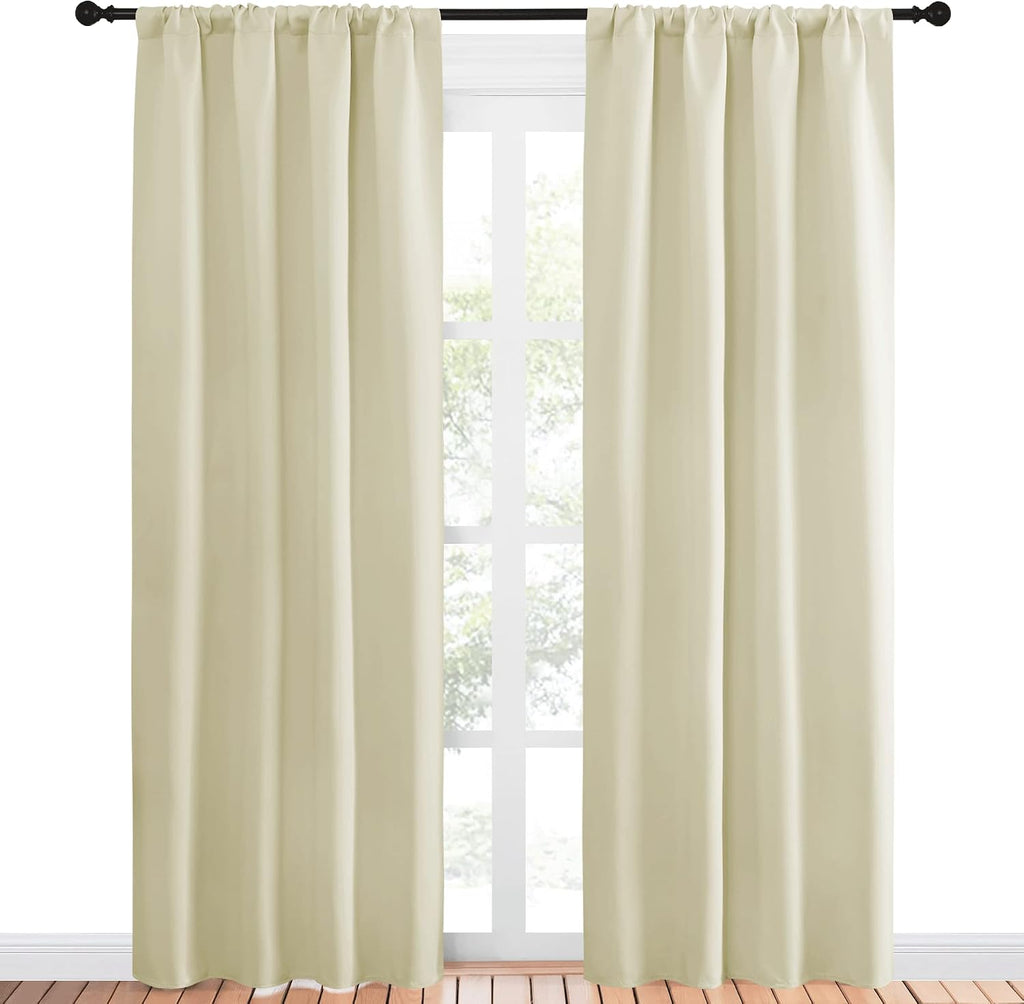 NICETOWN Blackout Curtains for Living Curtains, Window Treatment Thermal Insulated Solid Room Darkening Drape Panels for Patio Sliding…