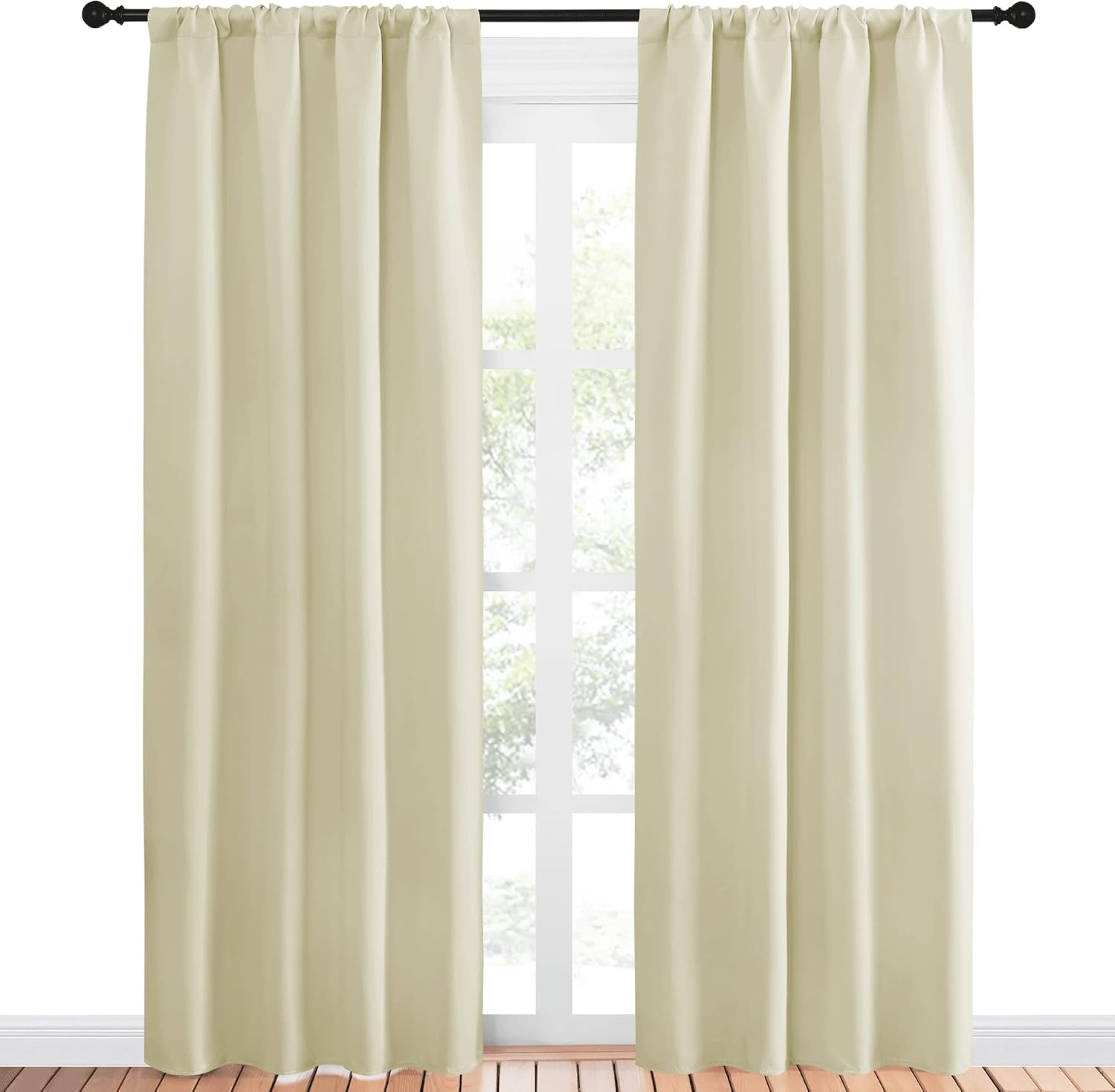 NICETOWN Blackout Curtains for Living Curtains, Window Treatment Thermal Insulated Solid Room Darkening Drape Panels for Patio Sliding…