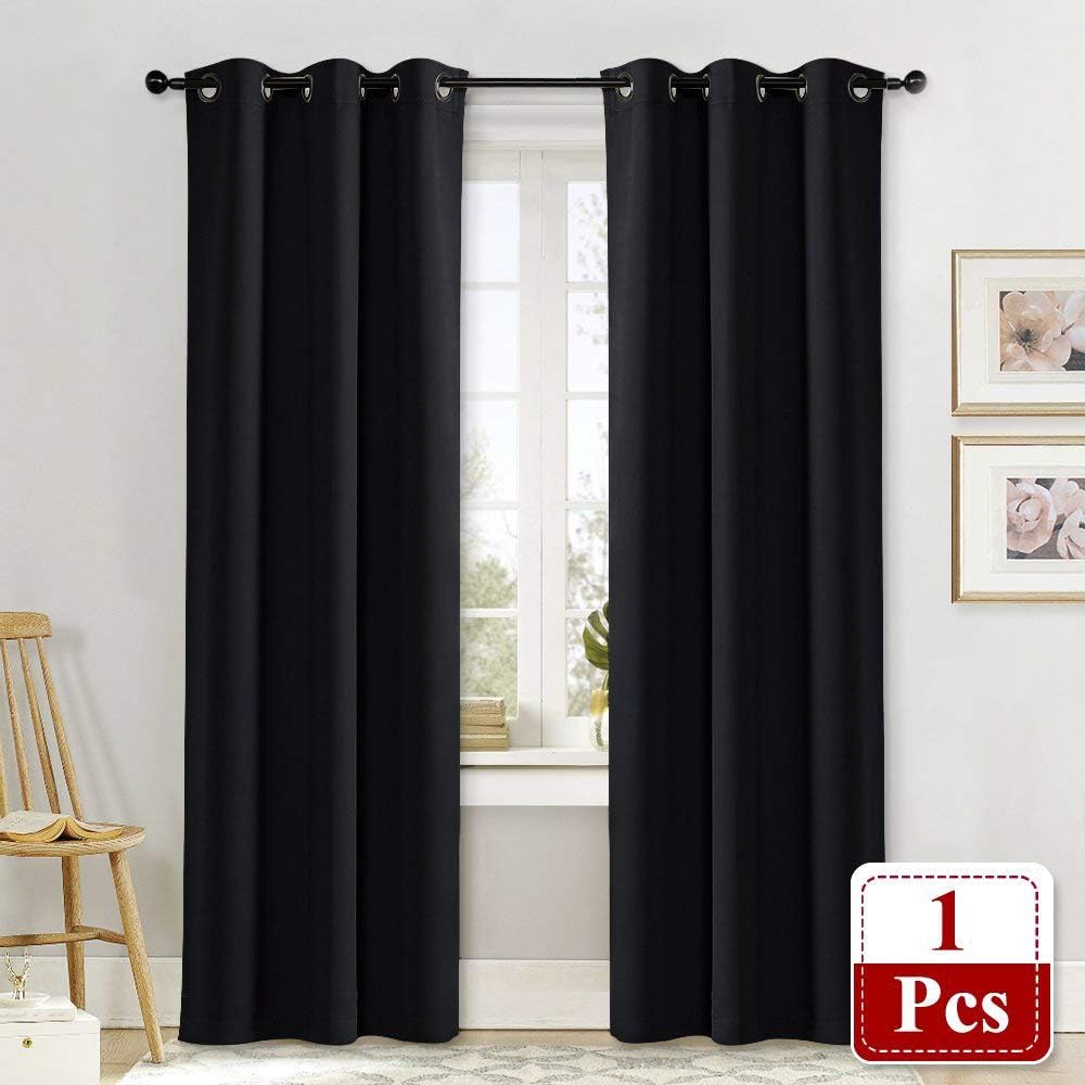 NICETOWN Soundproof Thermal Insulated Blackout Curtain Thermal Insulated Solid Grommet Room Darkening Drape for Dining Room (Single…