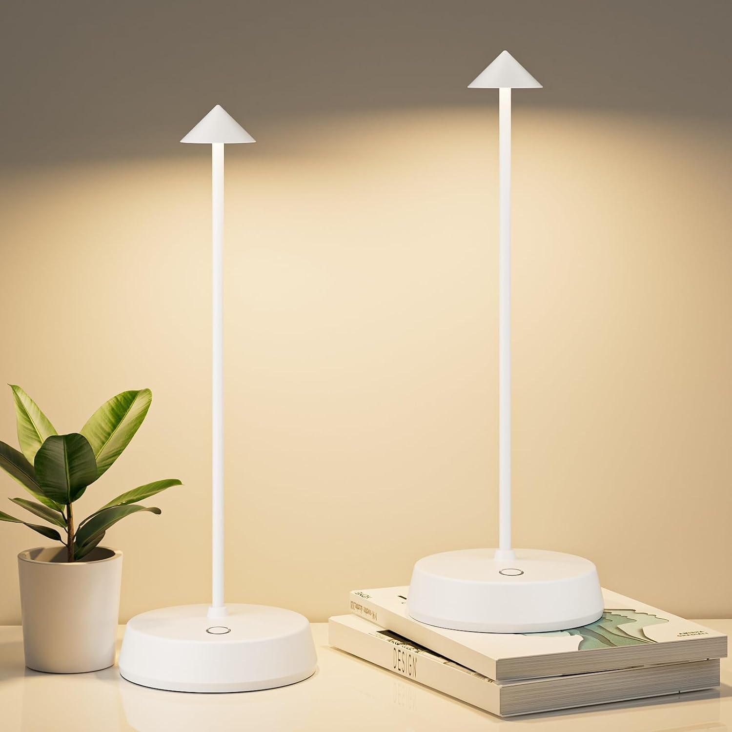 Cordless Table Lamp Rechargeable, Battery Operated 6000mAh Desk Lamp Touch Dimmable Lamp Outdoor Waterproof Portable Wireless Table…