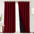 Nicetown Truly Blackout Drapes for Living Room, Heavy-Duty Full Light Shading Curtain Set with Black Liner Backing for Villa/Hall/Dorm Wind…