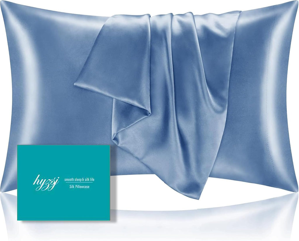 Mulberry Silk Pillowcase for Hair and Skin Standard Size 20"X 26" with Hidden Zipper, Softer Than Silk Pillow Cases Queen Smooth Cooling…