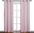 NICETOWN Nursery Essential Thermal Insulated Solid Grommet Top Blackout Curtains/Drapes (1 Pair, 42 x 84 inches, Baby Pink)