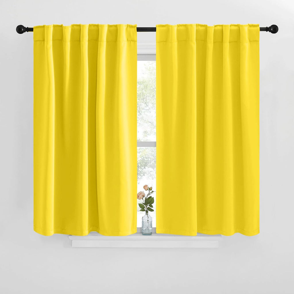 NICETOWN Window Treatment Blackout Curtains and Draperies - (Bright Pink Color) 42x40 inch, 2 Panels, Room Darkening Blackout Panel…