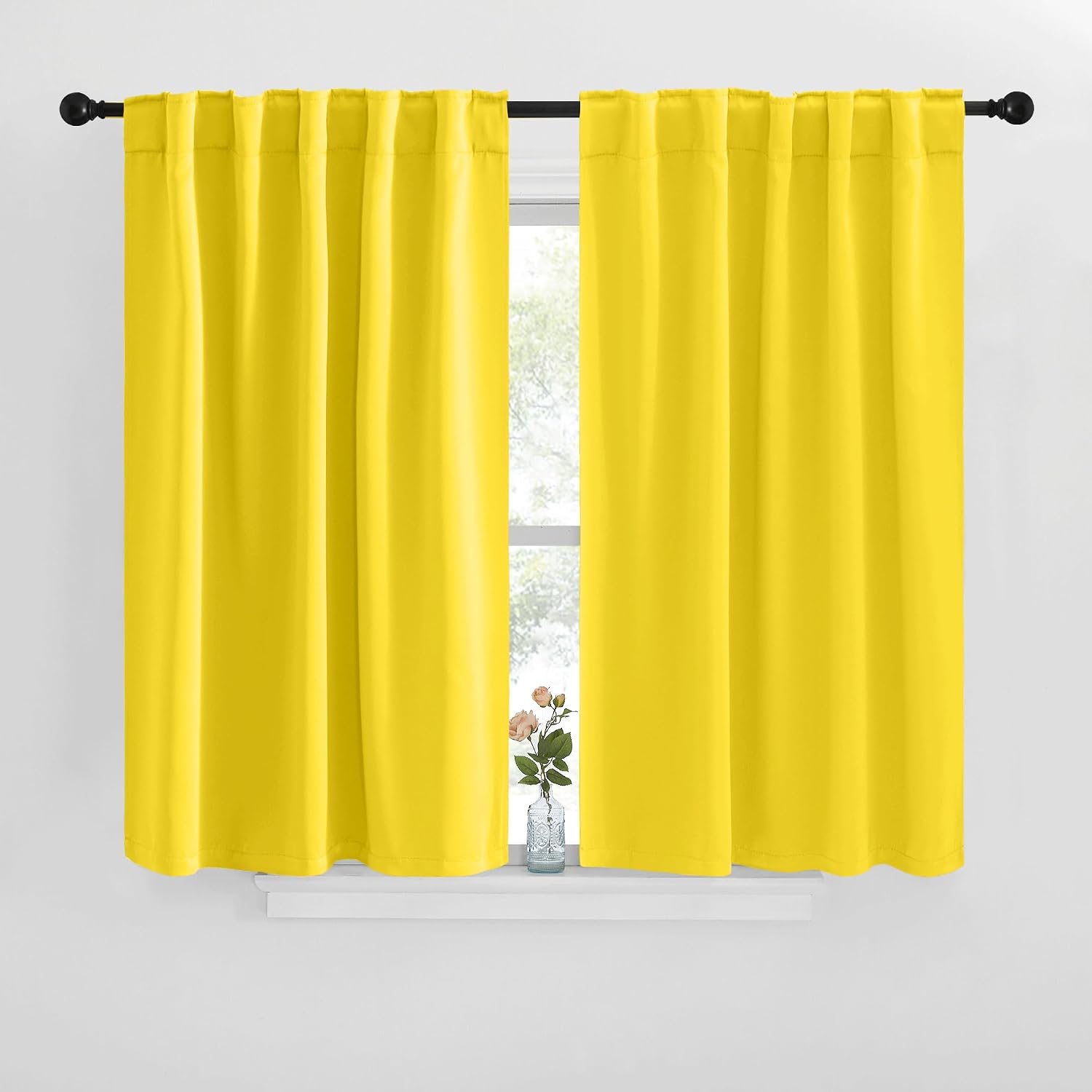 NICETOWN Window Treatment Blackout Curtains and Draperies - (Bright Pink Color) 42x40 inch, 2 Panels, Room Darkening Blackout Panel…