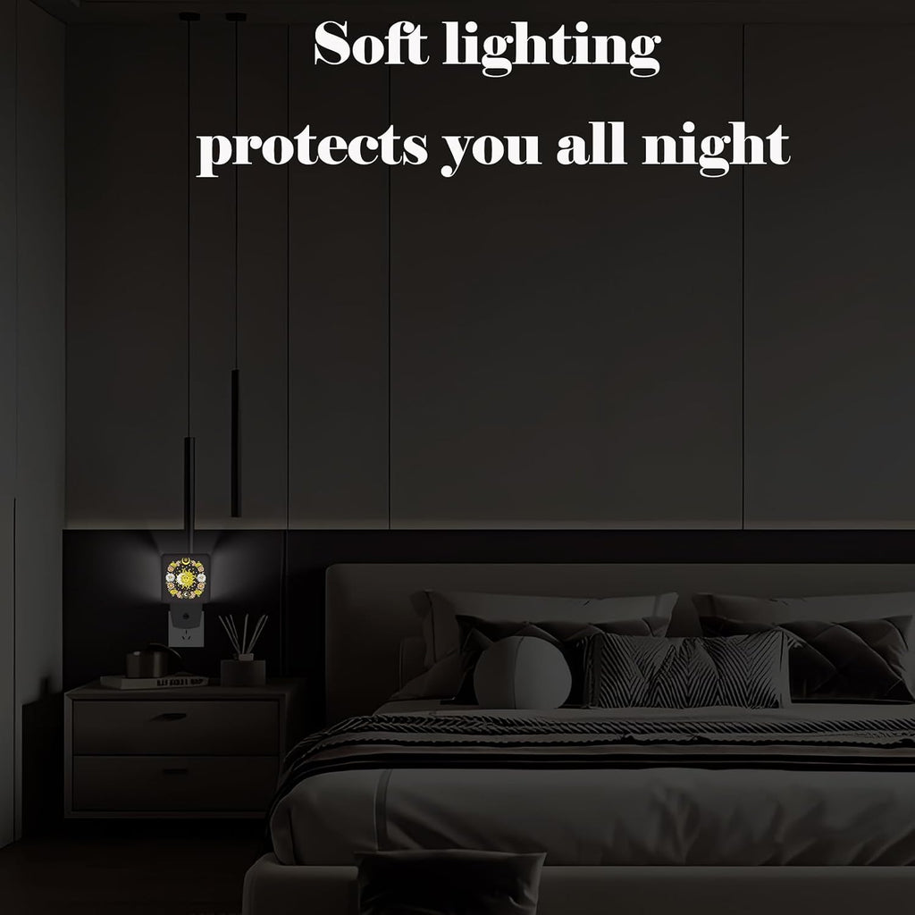 Sun and Moon Flowers Night Light, Plug-in Nightlights Auto Sensor Night Lamp Dusk-to-Dawn Lamp Home Decor for Nursery Children Girls Boys