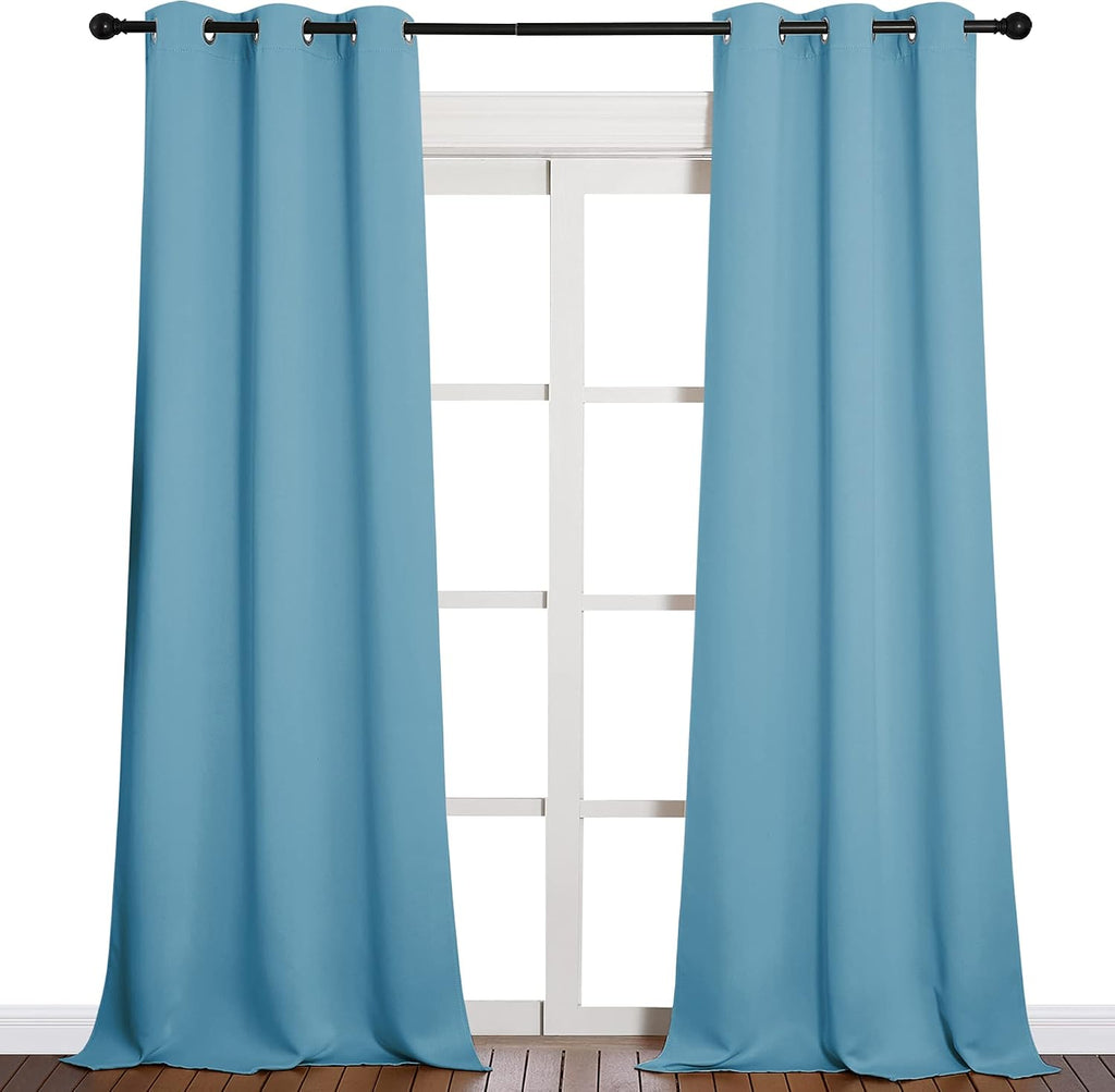 NICETOWN Room Darkening Curtain Panels - Toddler Boy Bedroom Drapes with Grommet, Energy Smart Window Treatment Curtains(Teal Blue, 42…