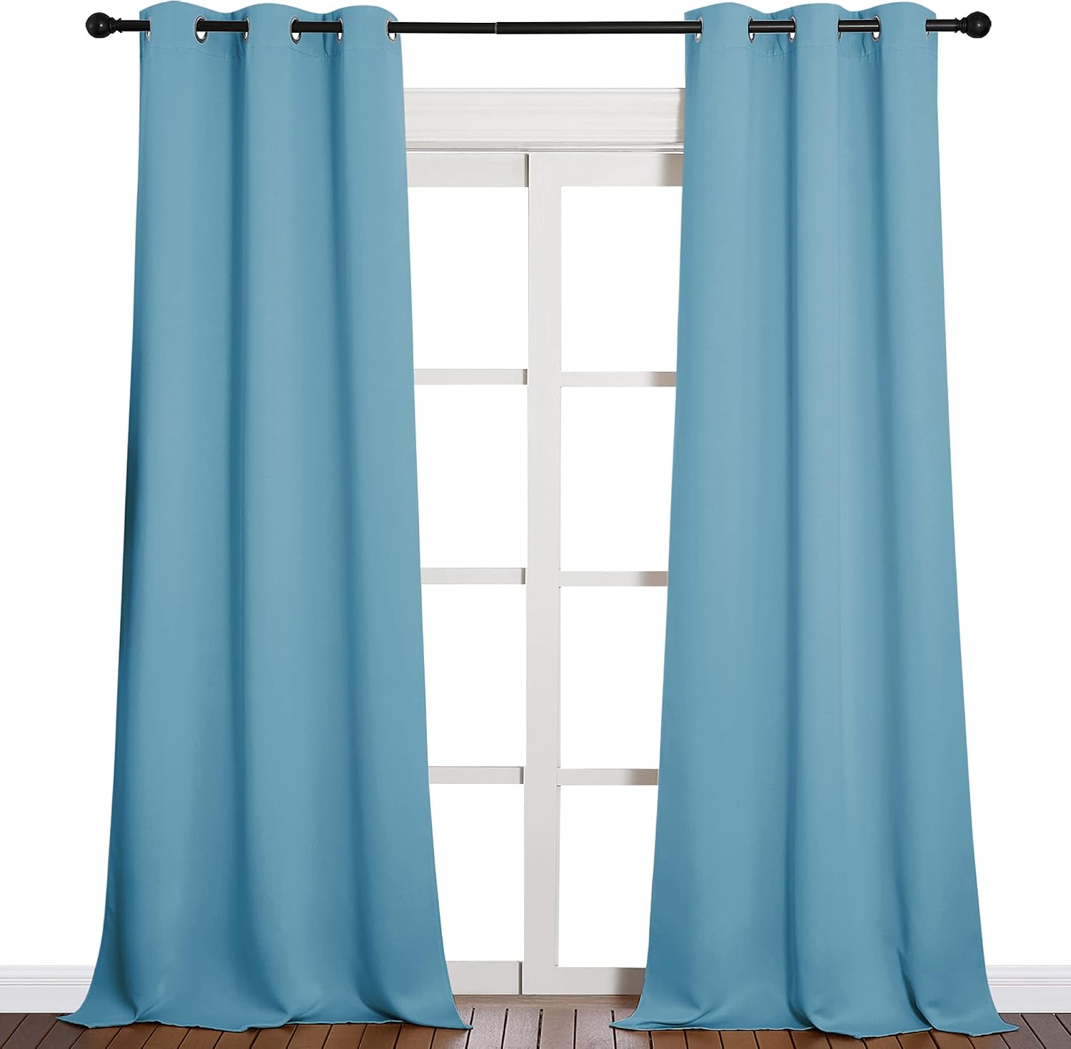 NICETOWN Room Darkening Curtain Panels - Toddler Boy Bedroom Drapes with Grommet, Energy Smart Window Treatment Curtains(Teal Blue, 42…