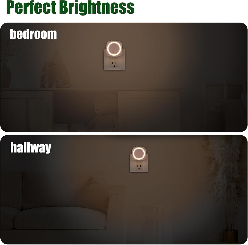 adornyourlifewithelegance Warm White Night Lights Plug in to Wall,4 Packs Dimmable Night Light with Auto Dusk to Dawn Sensor, Soft Glow Nigh…