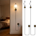 JandCase Night Lights Plug into Wall, 2 Pack 3000K Round Milky Night Light with 1.5M Braided Cord, 0-100 LM Adjustable Plug in…