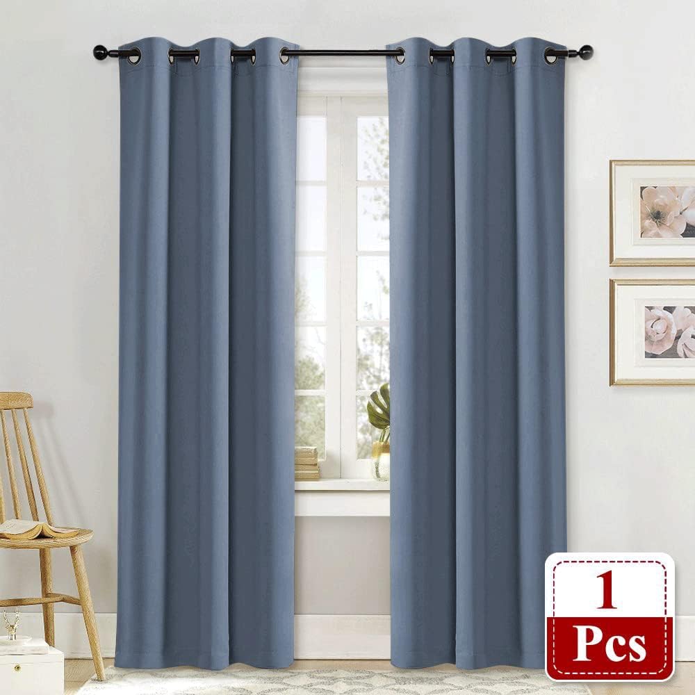 NICETOWN Stone Blue Blackout Room Darkening Drapery Window Treatment Thermal Insulated Solid Grommet Curtain/Drape for Hall Home Decor…