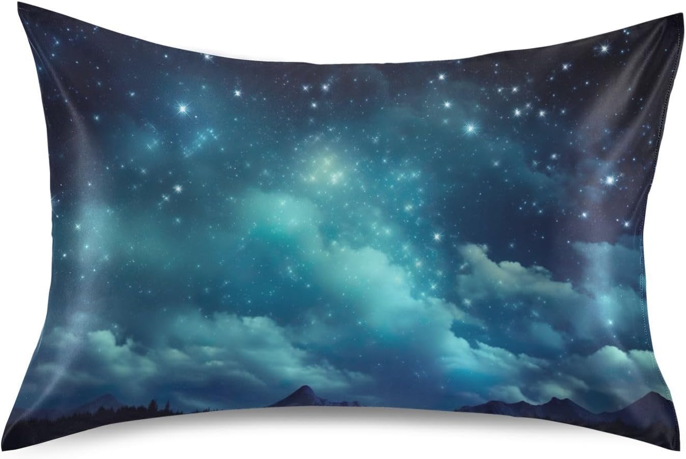 YETTASBIN Galaxy Satin Pillowcase, Soft Breathable Silk Pillow Case with Envelope Closure for Hair and Skin, King Size 40 x 20 Inch