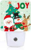 Santa Claus Snowman and Reindeer Night Light, Plug Into Wall with Dusk To Dawn Light Sensors, Warm Nightlights for Bedroom, Bathroom…