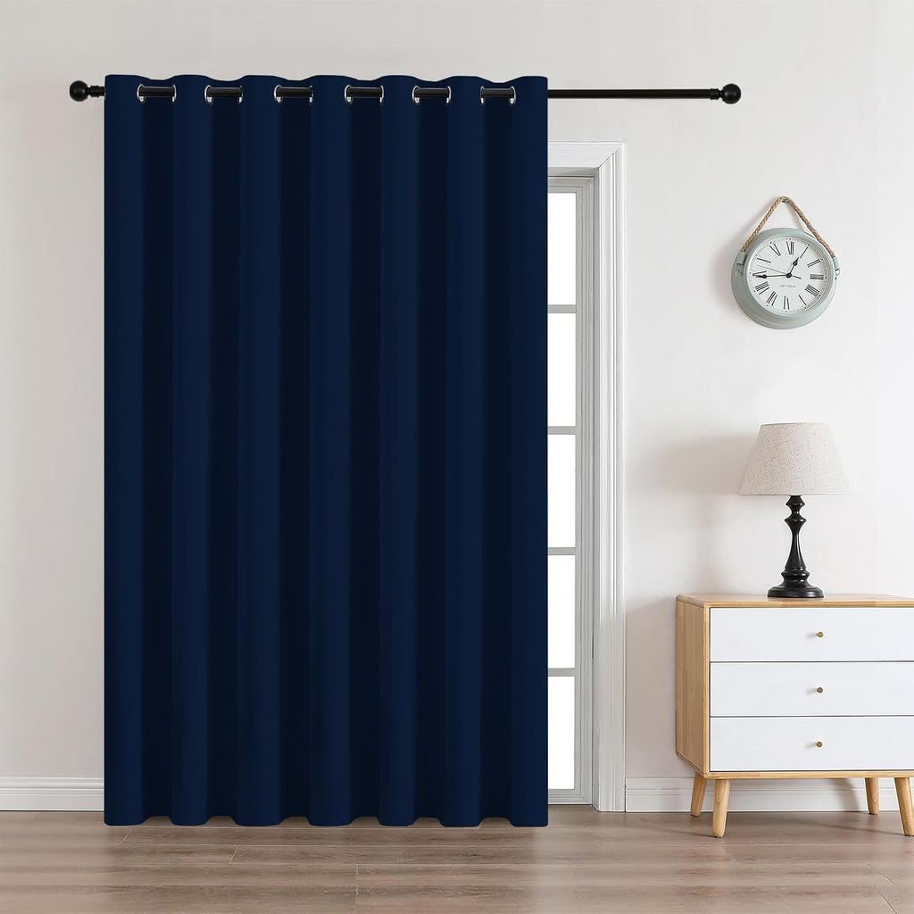 CUCRAF Custom Navy Blue Blackout Curtains 1 Panel Set, Thermal Insulated Grommet Room Darkening Curtain for Living Room Bedroom, Light…