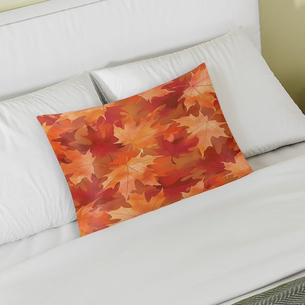 Autumn Maple Fall Satin Silk Pillowcase for Hair and Skin Pillow Cases Standard Size Soft Silk Pillow Case with Envelope Closure Print…