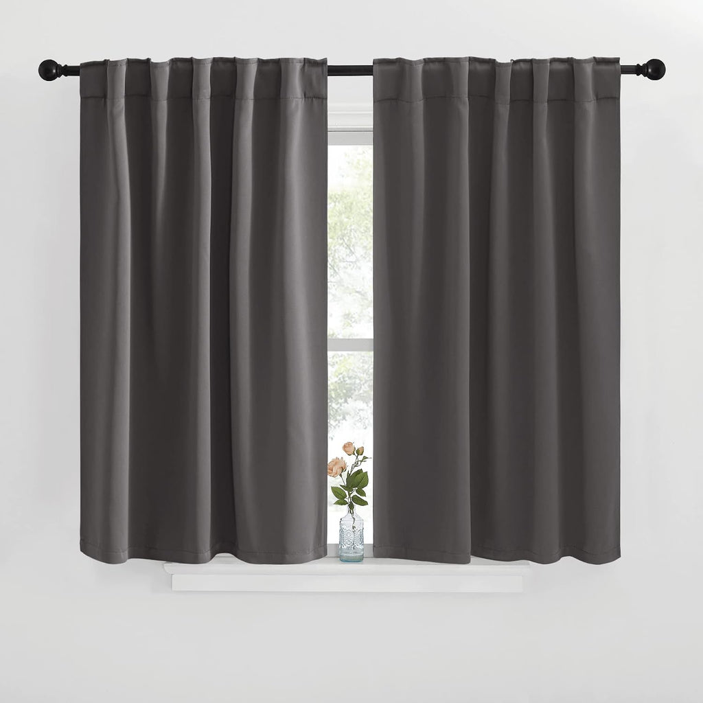 NICETOWN Blackout Window Curtains for Camper - (Grey Color) 42x40 Inch, 2 Panels Set, Thermal Insulated Room Darkening Blackout…