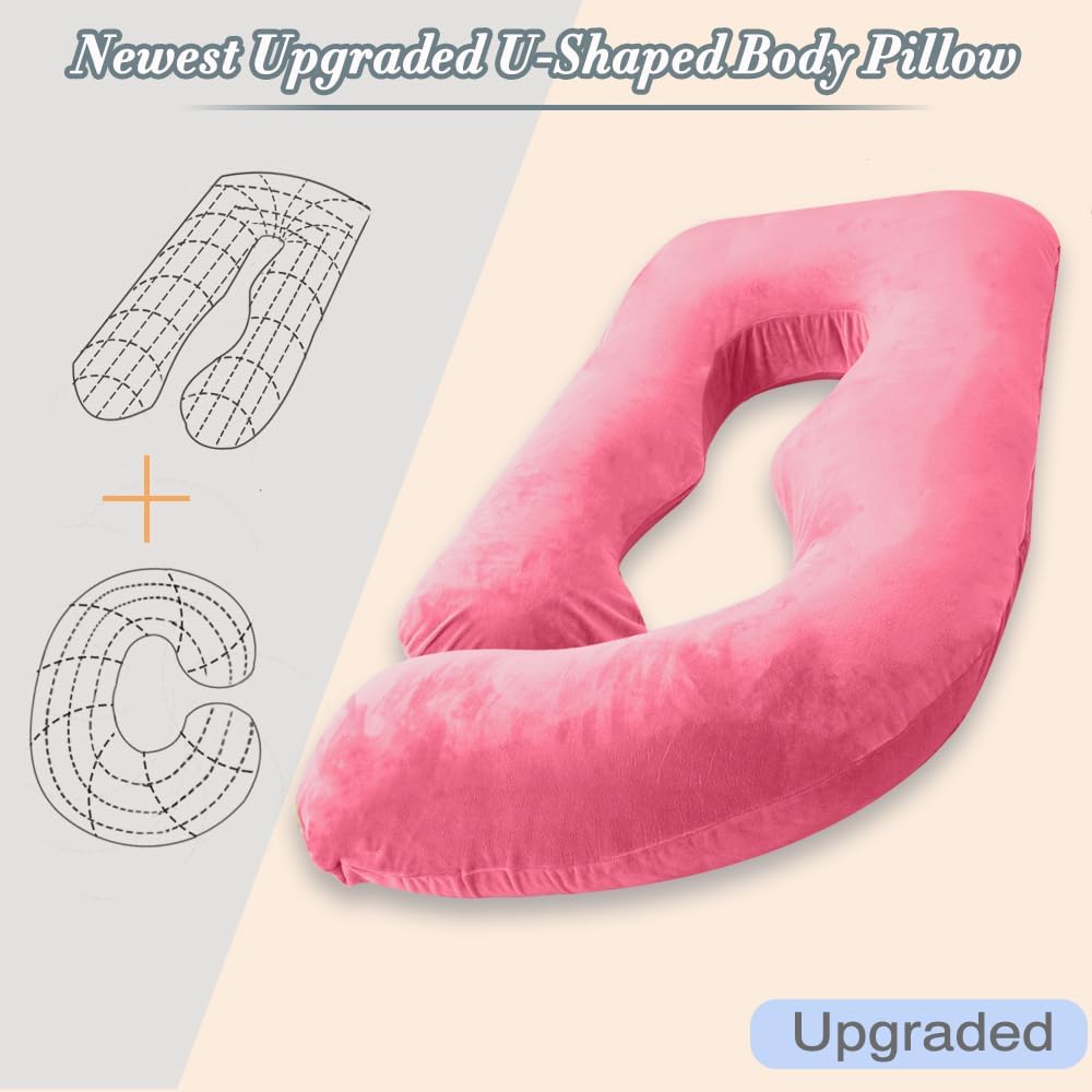 60 Inch Pregnancy Pillow for Sleeping, Extra Large U Shaped Body Pillow, Maternity Pillow for Pregnant Women (RED)
